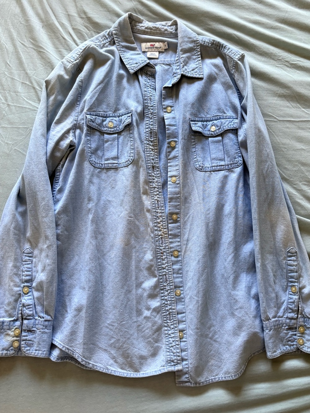 Vineyard Vines Light Blue Chambray Button-Up Shirt